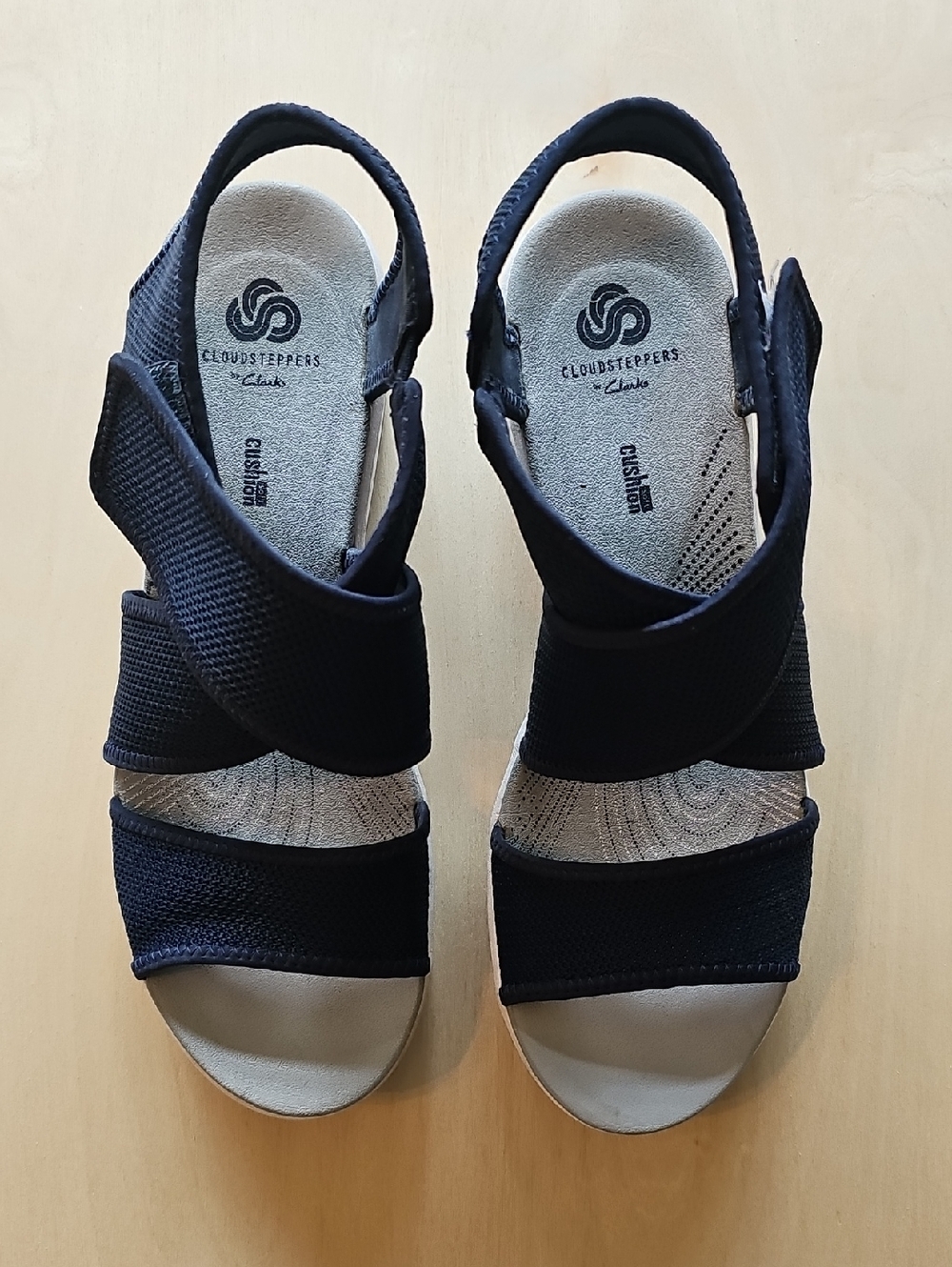 Clarks Navy Cloudsteppers Adjustable Slingback Sandals